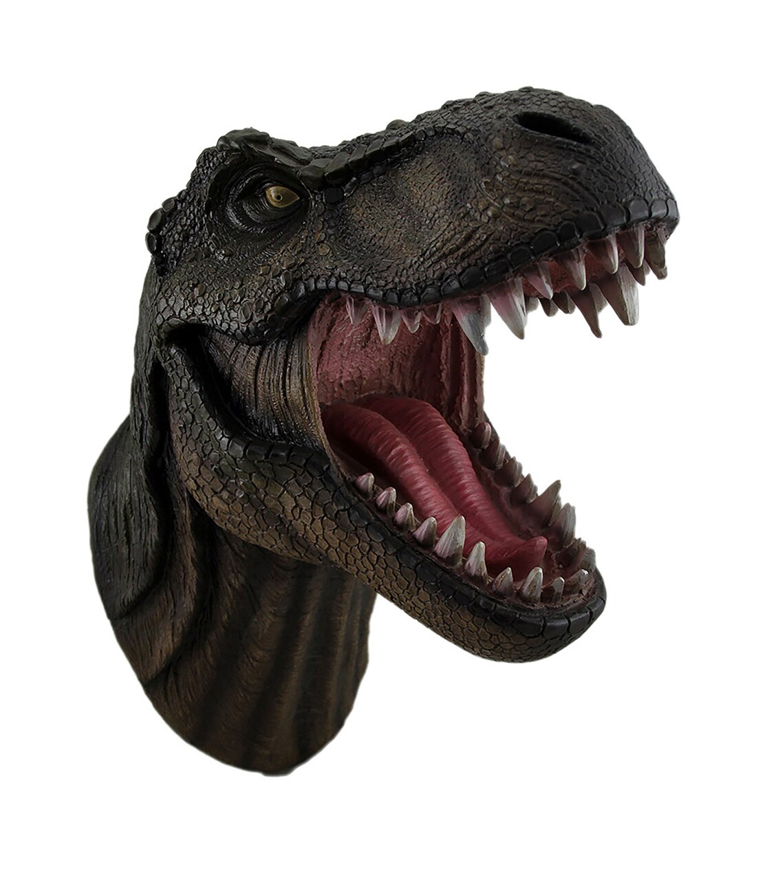 Jurassic Jaws Snarling Tyrannosaurs Rex Wall Mounted Dinosaur Head Sculpture